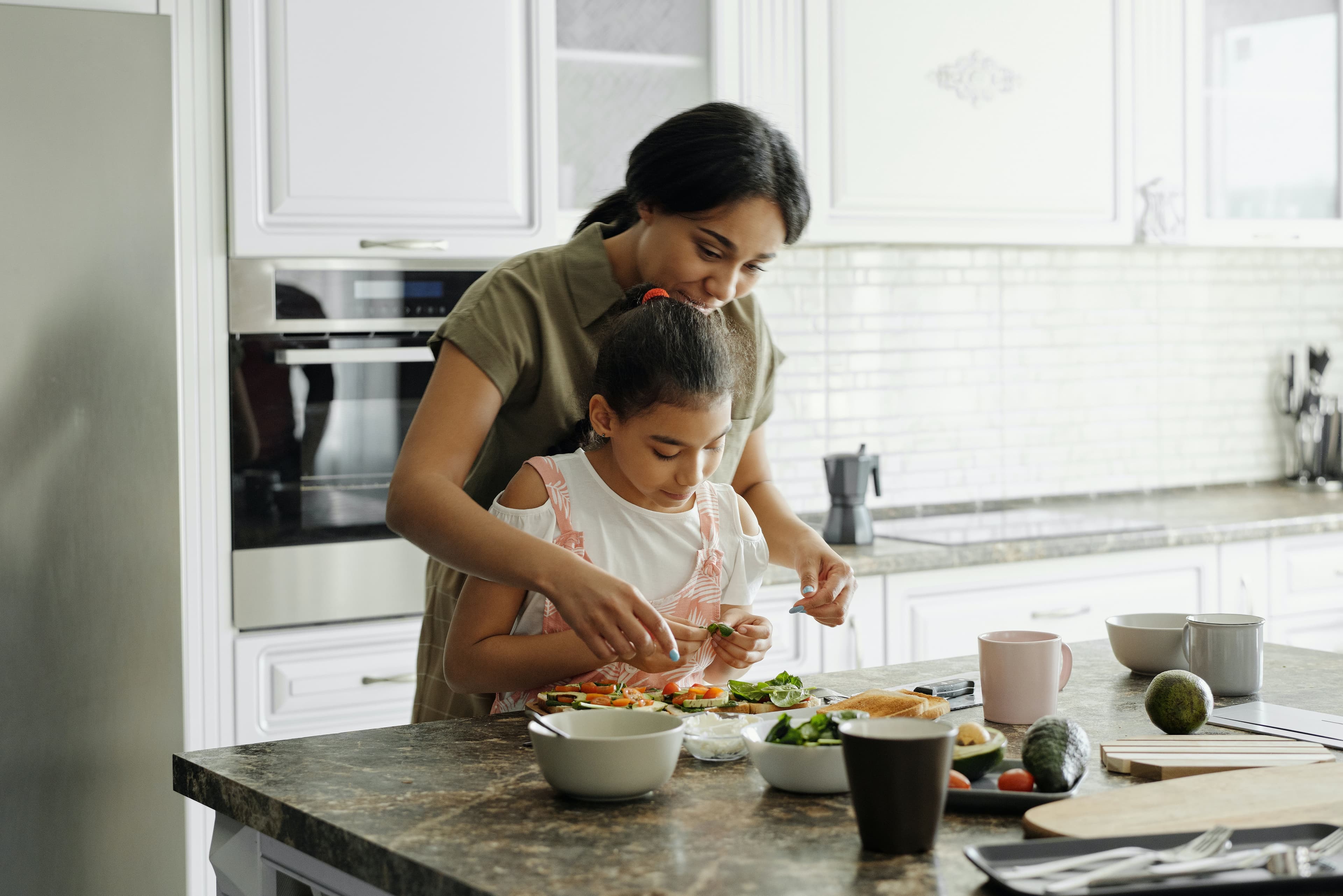 family preparing food